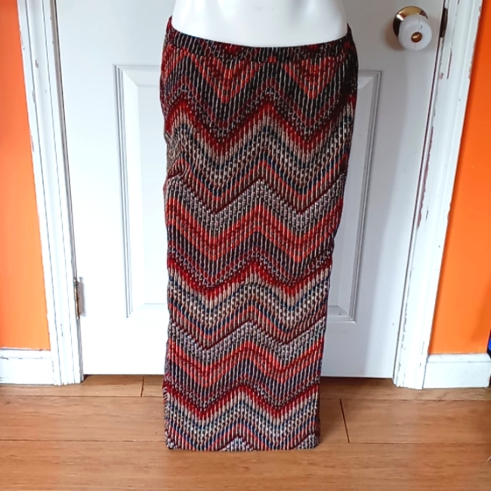 Boho Chevron Maxi Skirt